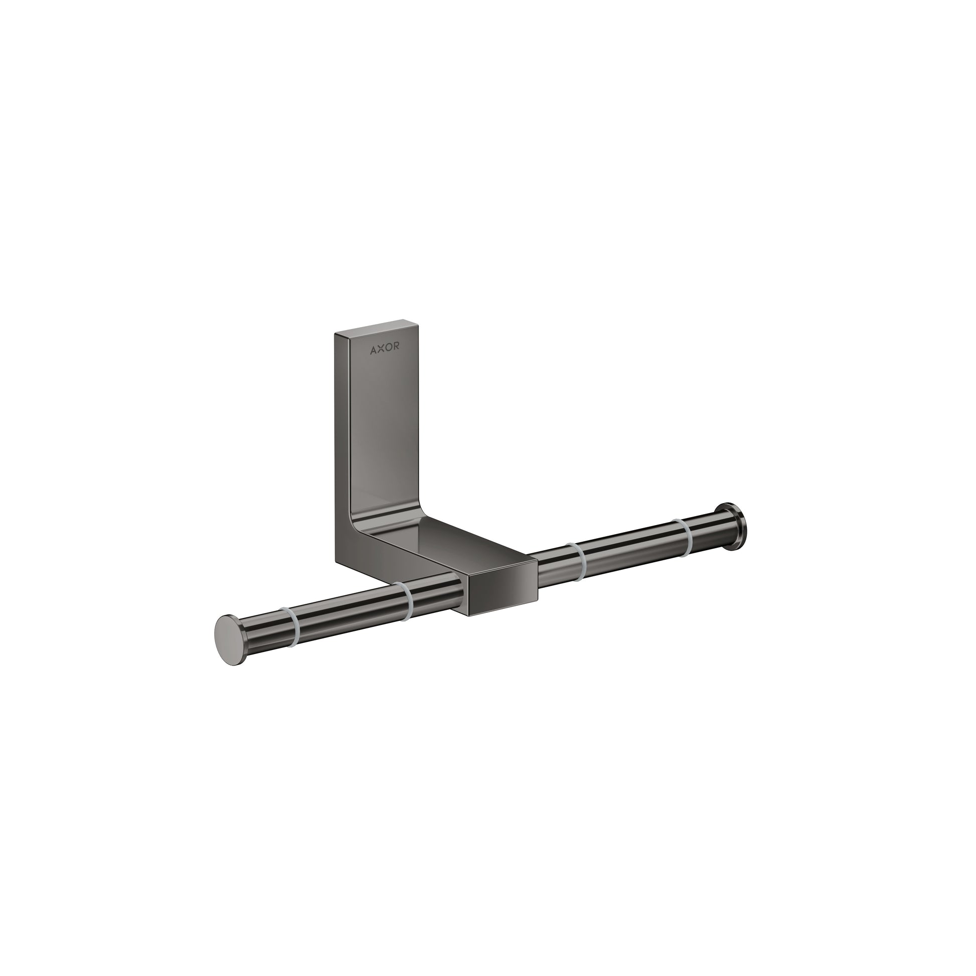 AXOR 42657330 Universal Rectangular Toilet Paper Holder Double - Polished Black Chrome