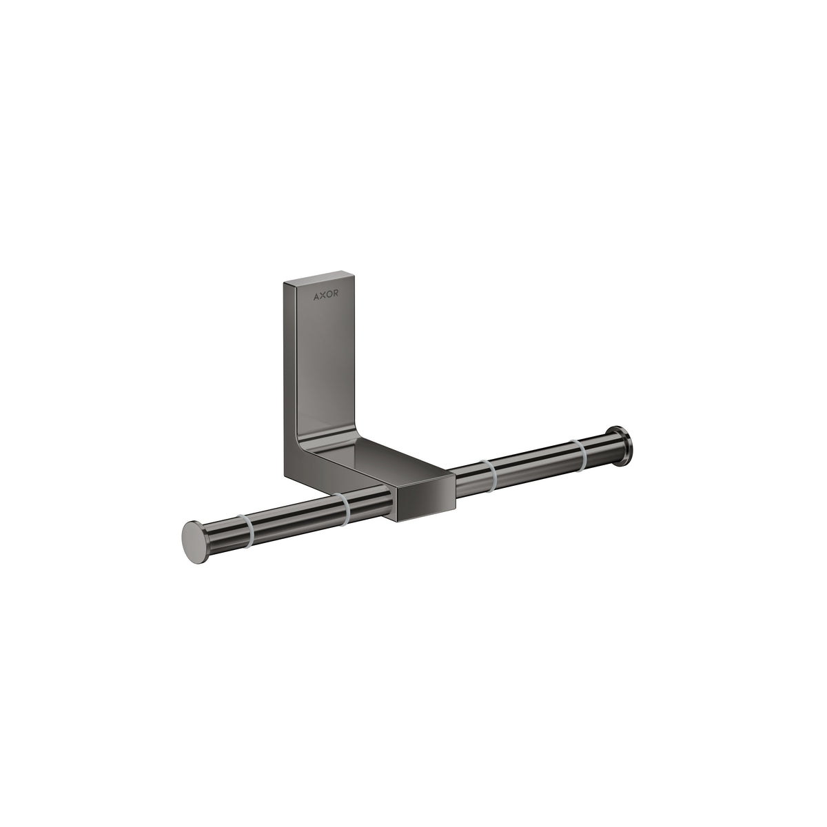 AXOR 42657330 Universal Rectangular Toilet Paper Holder Double - Polished Black Chrome