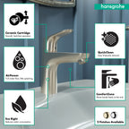 HANSGROHE 04371820 Focus Single-Hole Faucet 100 with Pop-Up Drain, 1.2 GPM - Brushed Nickel