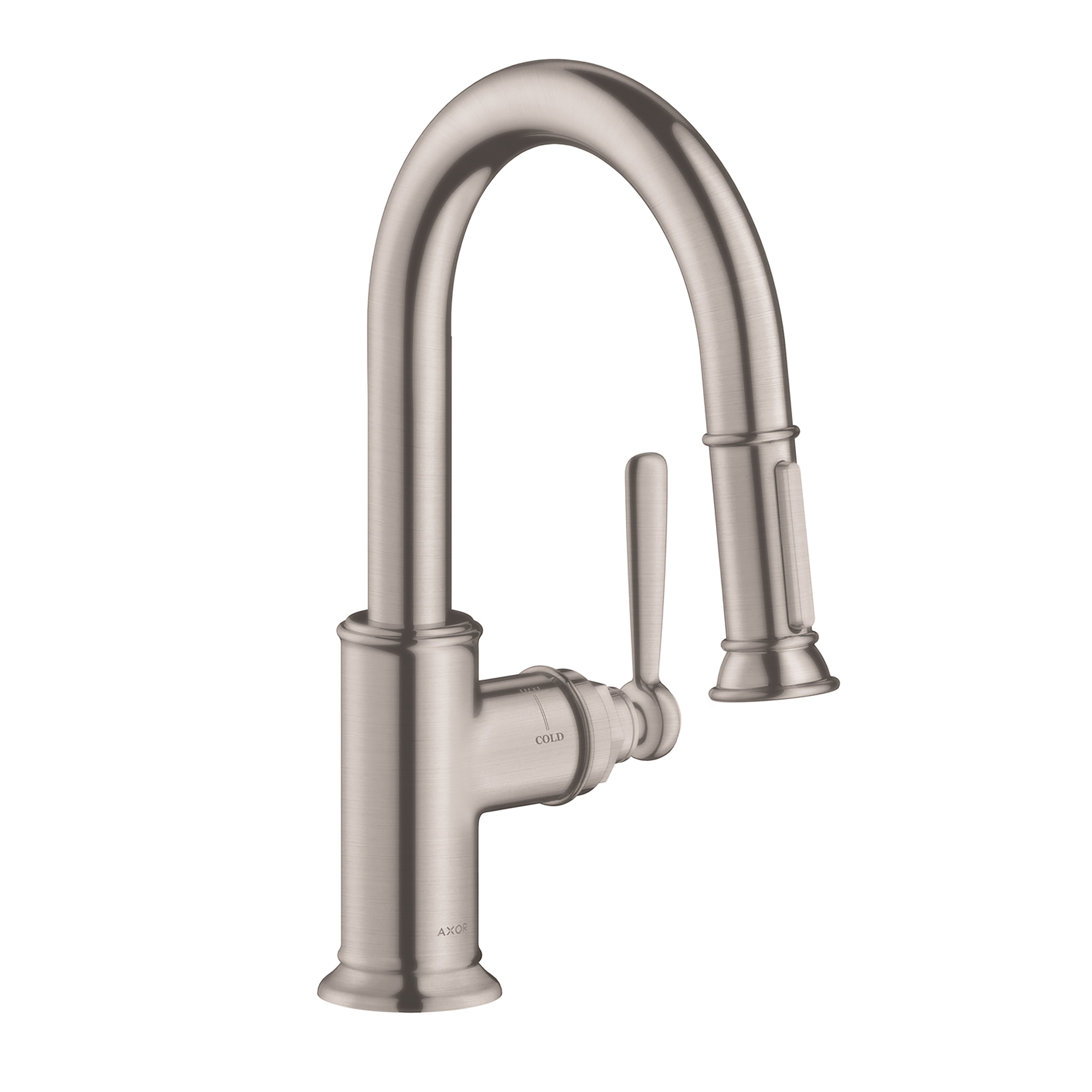 AXOR 16584801 Montreux Prep Kitchen Faucet 2-Spray Pull-Down, 1.75 GPM - Stainless Steel Optic