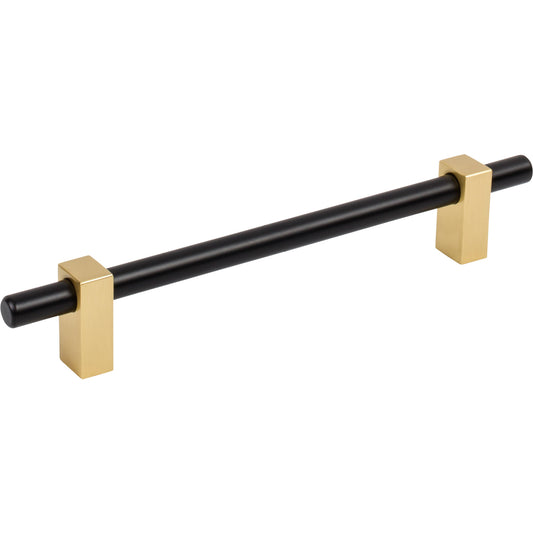 JEFFREY ALEXANDER 478-160MBBG Larkin 2 160 mm Center-to-Center Bar Pull - Matte Black w/Brushed Gold