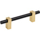 JEFFREY ALEXANDER 478-96MBBG Larkin 2 96 mm Center-to-Center Bar Pull - Matte Black w/Brushed Gold