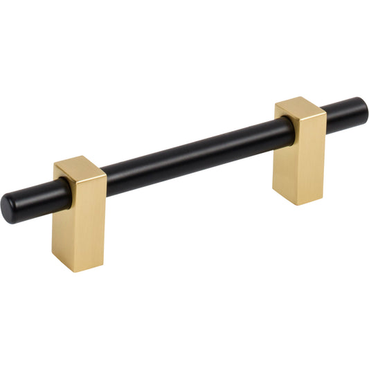 JEFFREY ALEXANDER 478-96MBBG Larkin 2 96 mm Center-to-Center Bar Pull - Matte Black w/Brushed Gold