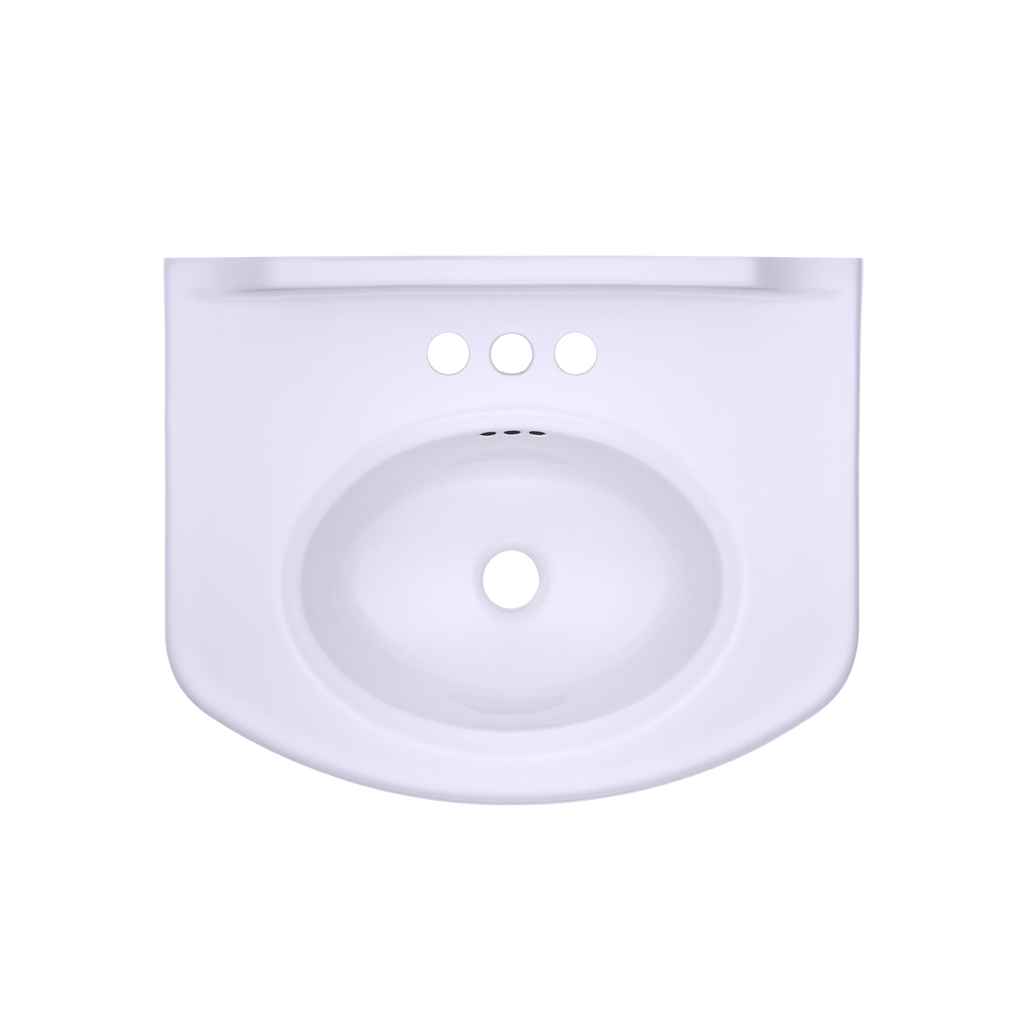 TOTO LPT642.4#01 Dartmouth Rectangular Pedestal Bathroom Sink with Arched Front for 4 Inch Center Faucets , Cotton White