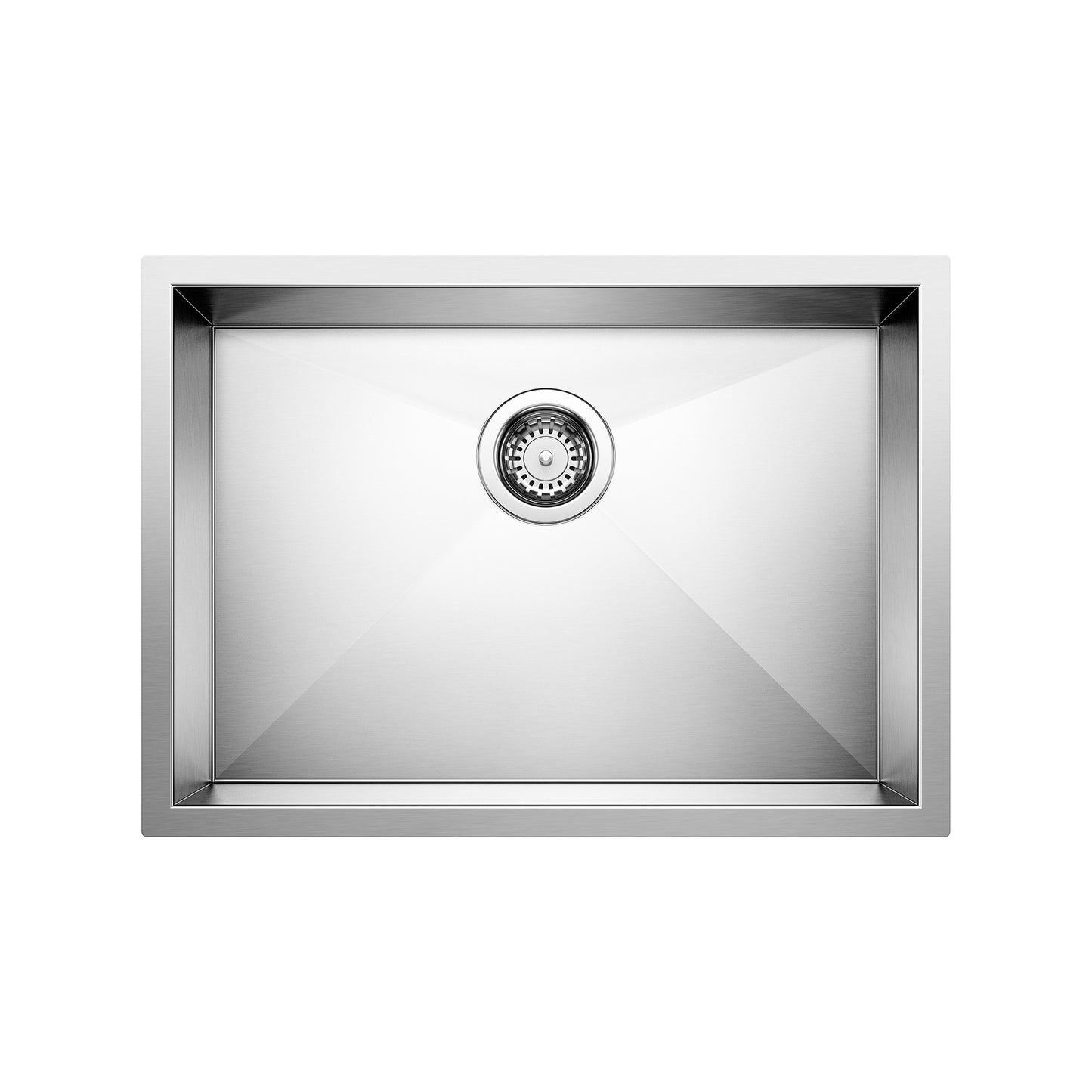 BLANCO 443047 Quatrus Quatrus R0 25" Single Bowl Undermount ADA Stainless Steel Kitchen Sink in Satin Polish