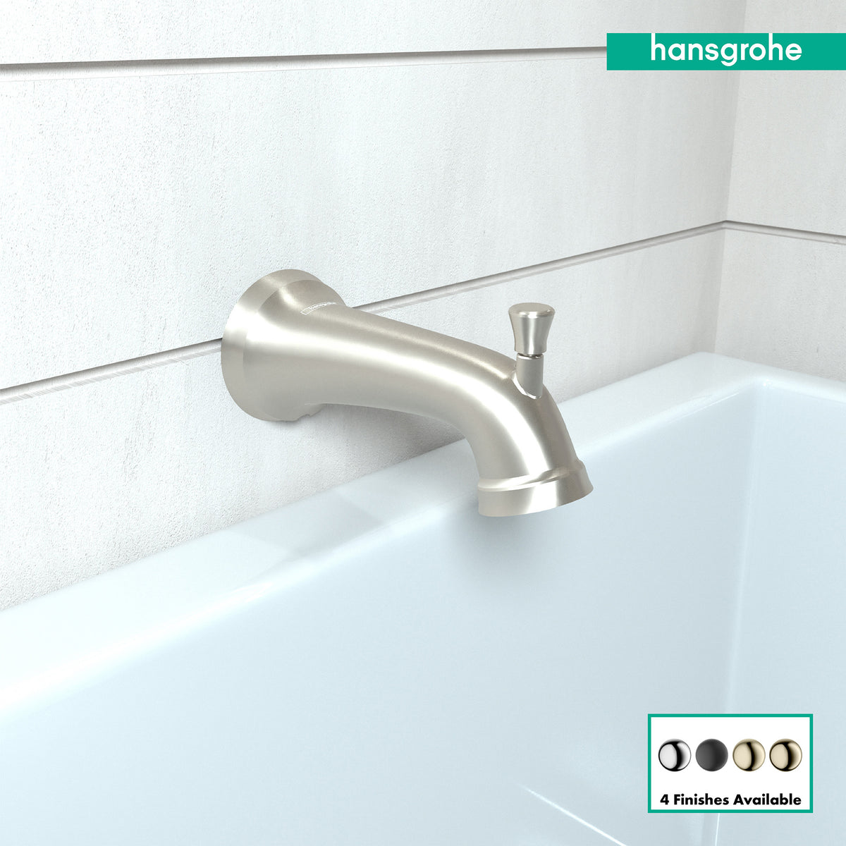 HANSGROHE 04775820 Joleena Tub Spout with Diverter - Brushed Nickel