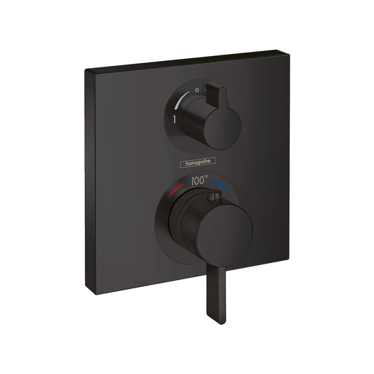 HANSGROHE 15714671 Ecostat Square Thermostatic Trim with Volume Control and Diverter - Matte Black