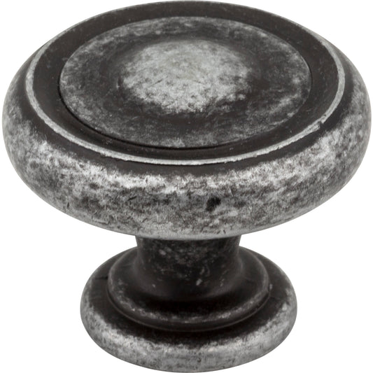 JEFFREY ALEXANDER 117SIM Bremen 1 1-1/4" Diameter Mushroom Knob - Distressed Antique Silver