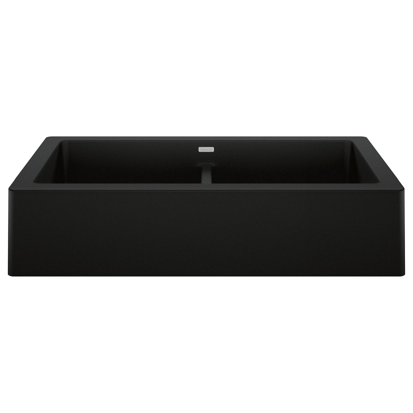 BLANCO 526554 Vintera Vintera SILGRANIT 33" Double Bowl Apron-Front Farmhouse Sink - Coal Black in Coal Black