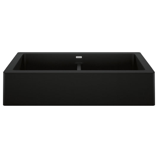 BLANCO 526554 Vintera Vintera SILGRANIT 33" Double Bowl Apron-Front Farmhouse Sink - Coal Black in Coal Black