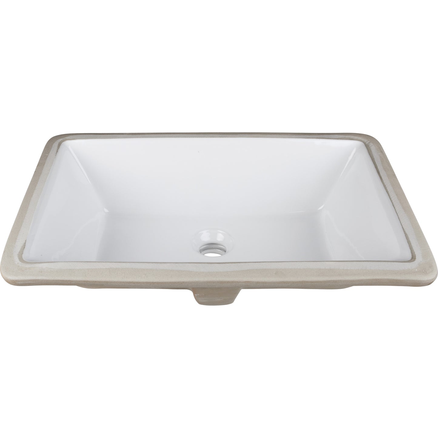 HARDWARE RESOURCES H8910WH 18-1/2" L x 11-1/8" W White Rectangle Undermount Porcelain Bathroom Sink With Overflow , White