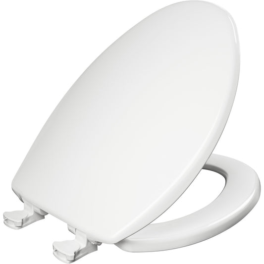 Bemis Elongated Plastic Toilet Seat in White with Easy•Clean hinge