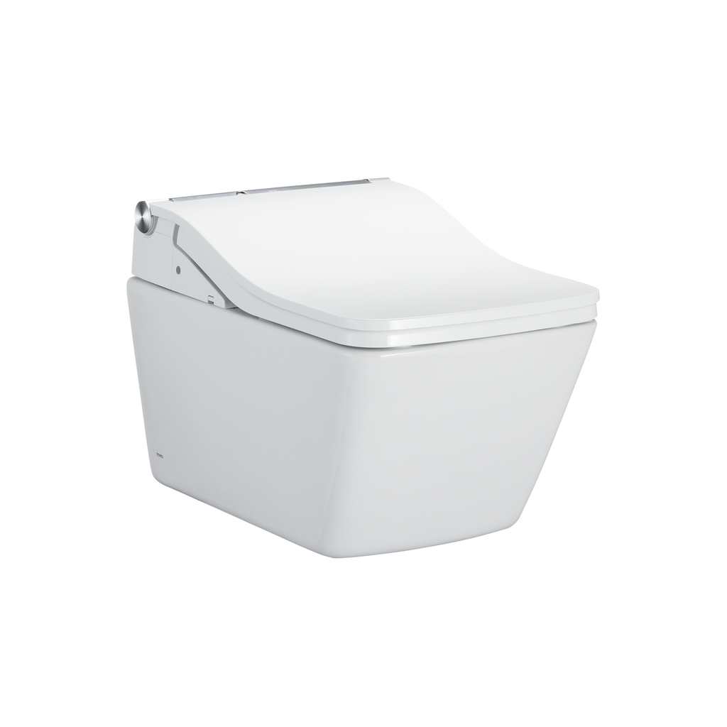 TOTO CWT4494549CMFGA#MS Washlet+ Sp Wall-Hung Square-Shape Toilet With Sw Bidet Seat And Duofit In-Wall 1.28 And 0.9 Gpf Dual-Flush Tank System - Cotton White