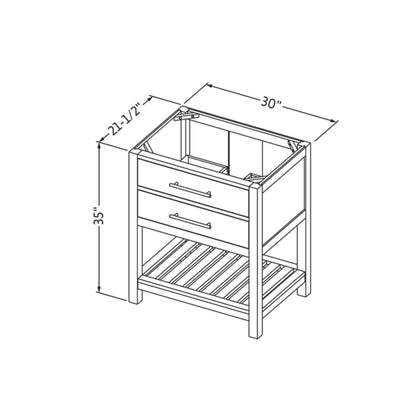 JEFFREY ALEXANDER VN2WAV-30-GR-NT 30" Grey Wavecrest Vanity - Grey