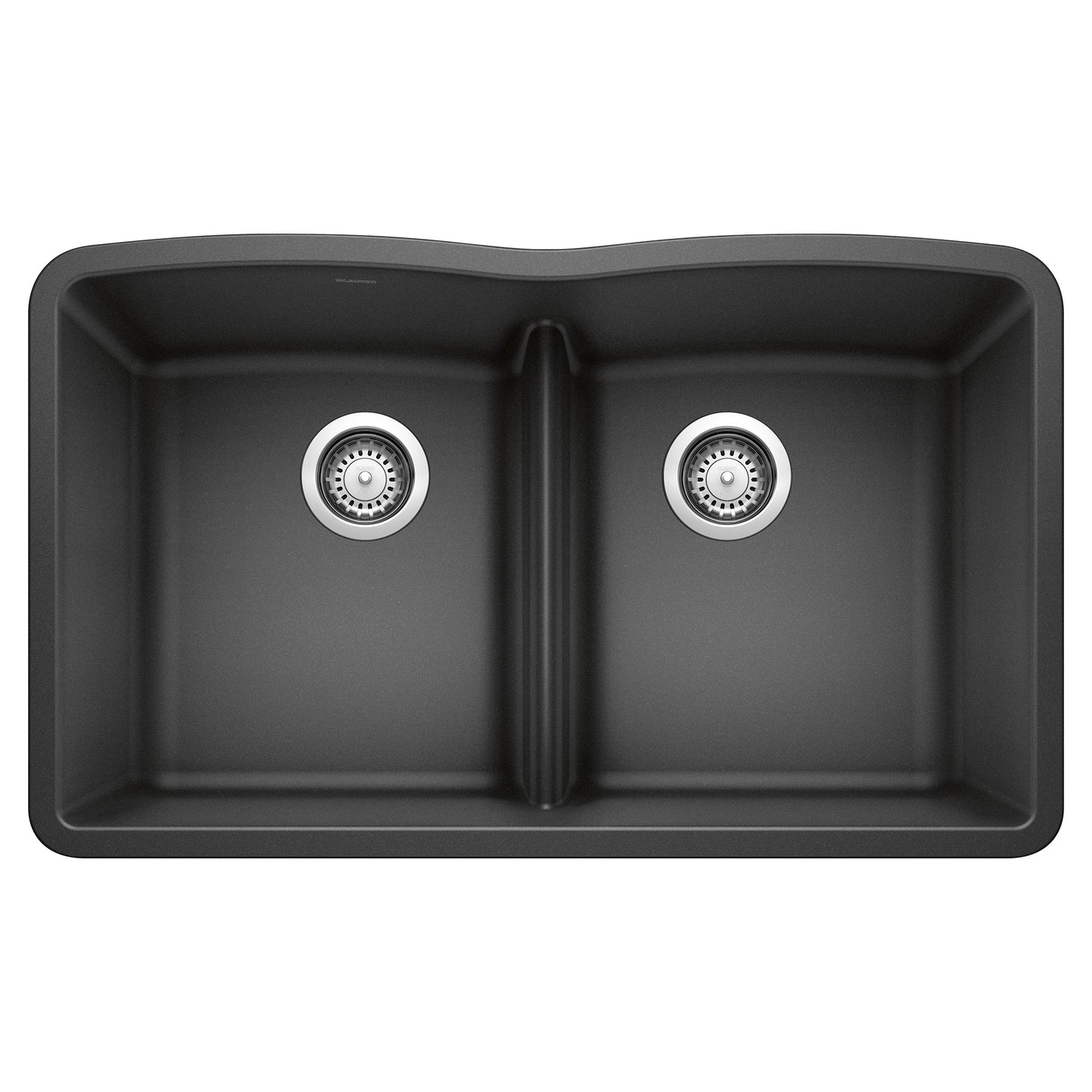 BLANCO 442075 Diamond Diamond SILGRANIT 32" 50/50 Double Bowl Undermount Kitchen Sink with Low Divide - Anthracite in Anthracite