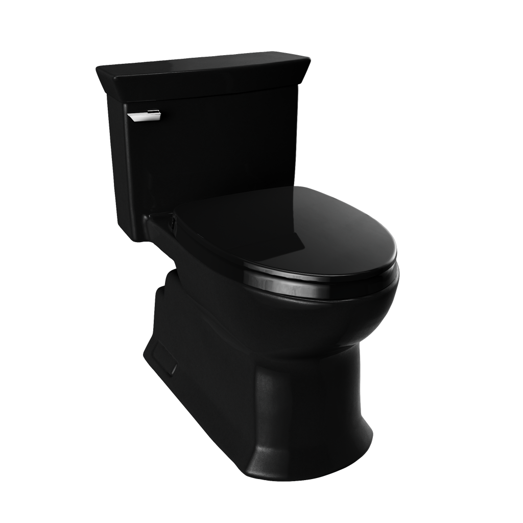 TOTO MS964124CEF#51 Soiree One Piece Elongated 1.28 Gpf Universal Height Skirted Toilet - Ebony
