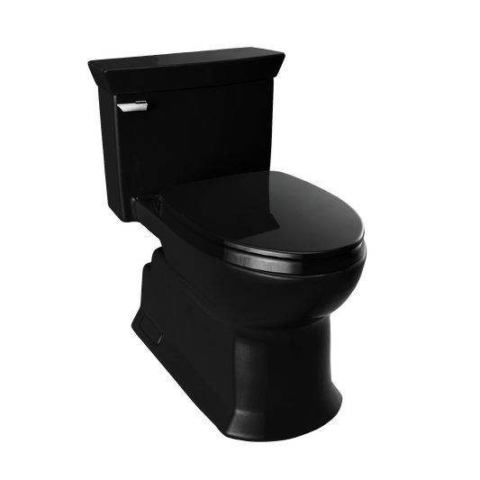 TOTO MS964124CEF#51 Soiree One Piece Elongated 1.28 Gpf Universal Height Skirted Toilet - Ebony