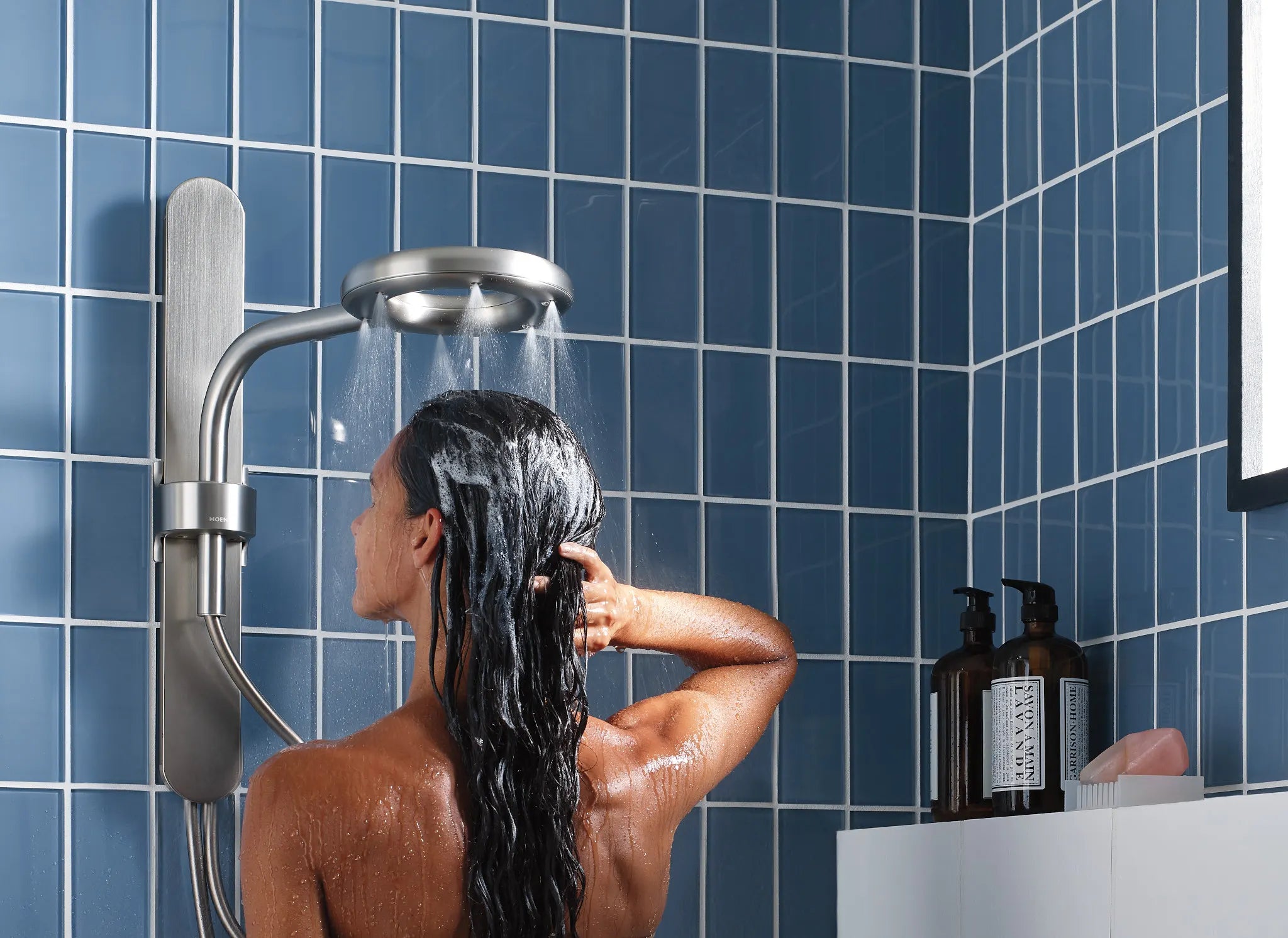 MOEN N207C0SRN Spa Shower Two-Function 7.9" Diameter Spray Head Standard with Handshower - Spot Resist Brushed Nickel