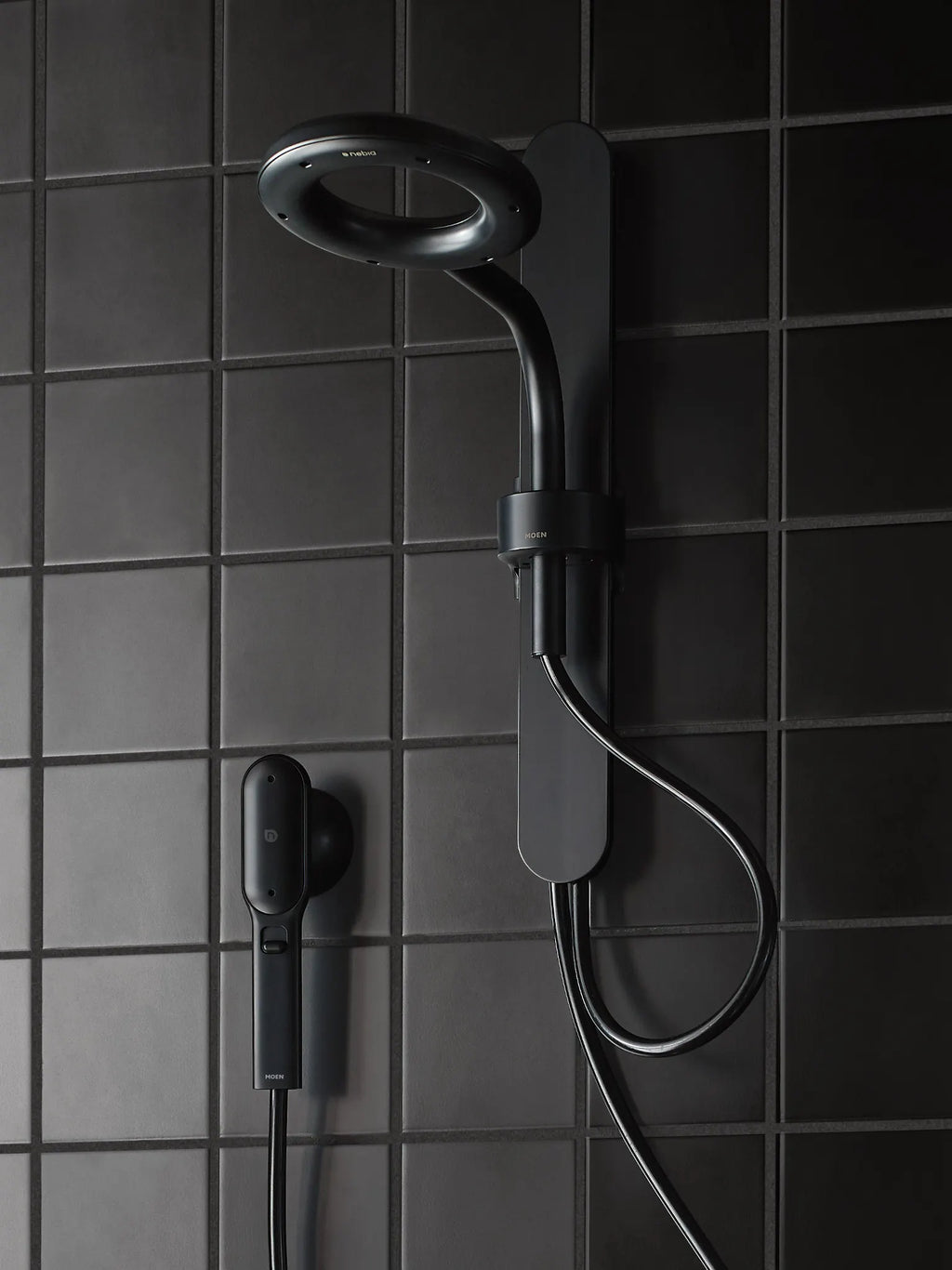 MOEN N207C0BL Spa Shower Two-Function 7.9" Diameter Spray Head Standard with Handshower - Matte Black