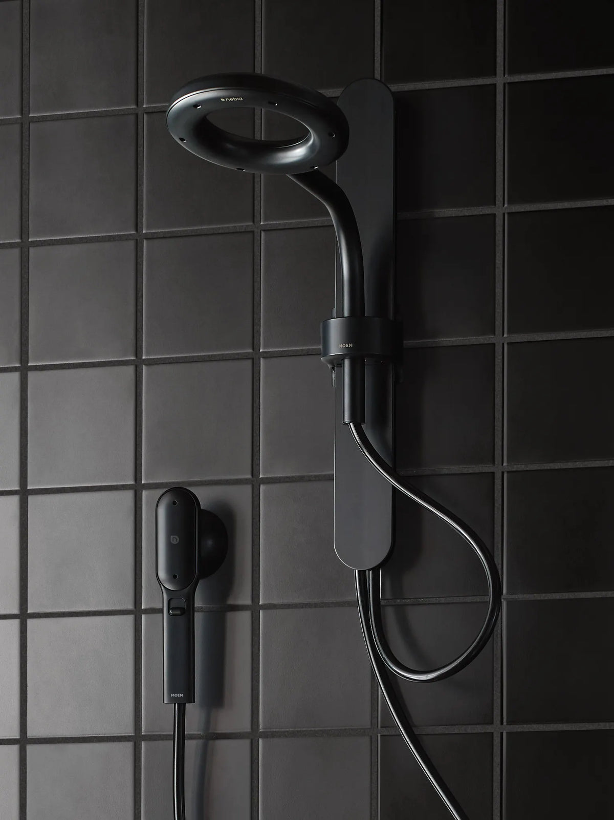 MOEN N207C0BL Spa Shower Two-Function 7.9" Diameter Spray Head Standard with Handshower - Matte Black