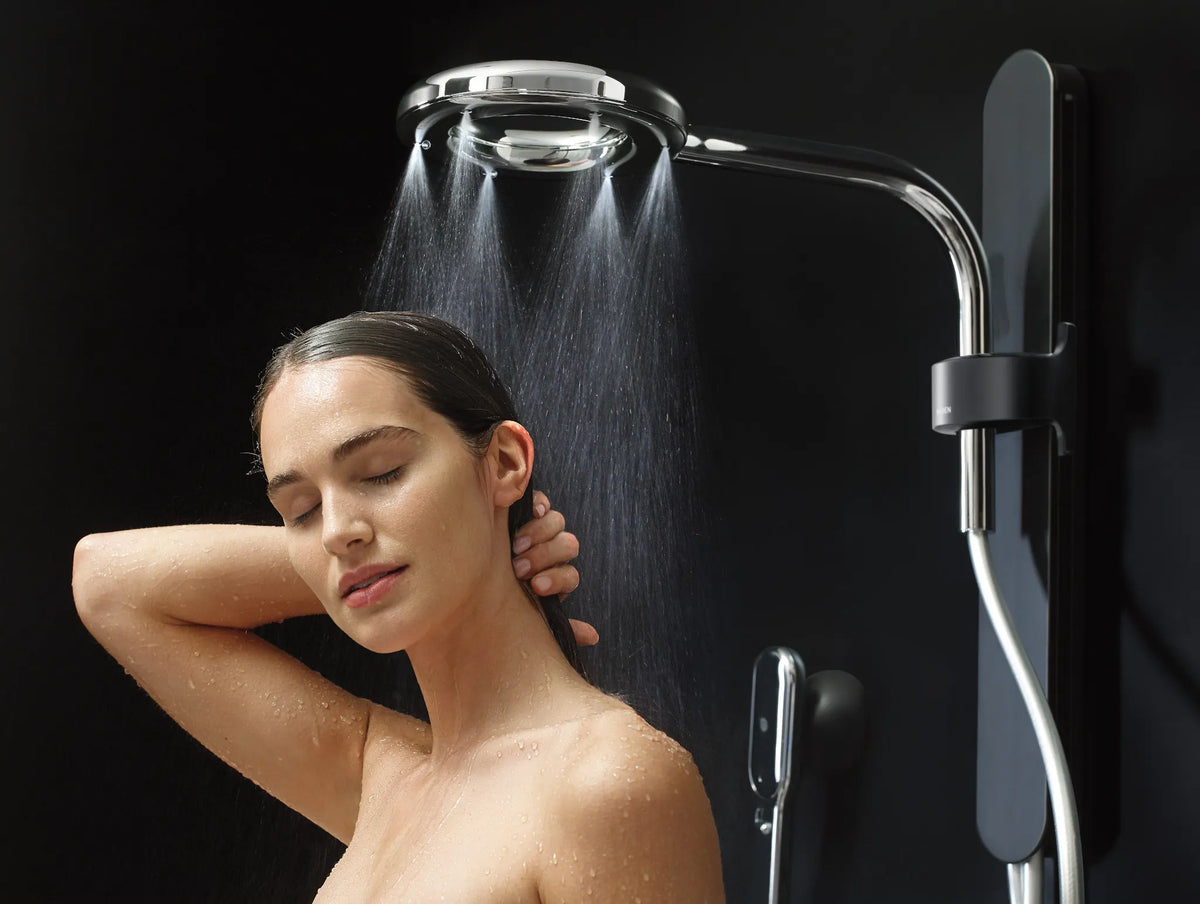 MOEN N207C0BLC Spa Shower Two-Function 7.9"  with Handshower - Matte Black/Chrome