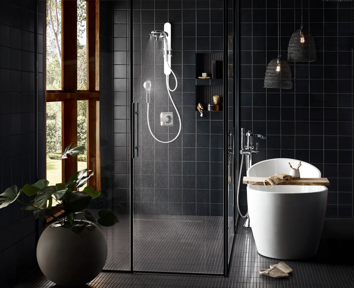 MOEN N207C0CH Spa Shower Two-Function 7.9" Diameter Spray Head Standard with Handshower - Chrome/White