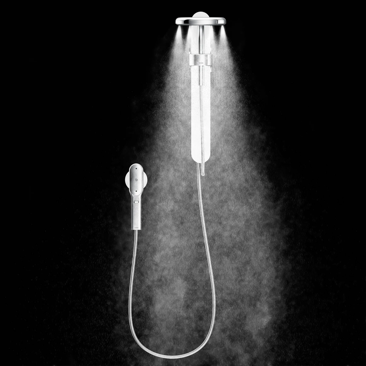 MOEN N207C0CH Spa Shower Two-Function 7.9" Diameter Spray Head Standard with Handshower - Chrome/White