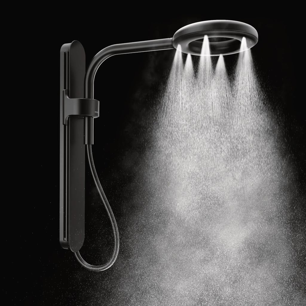 MOEN N207R0BL Spa Shower One-Function 7.9" Diameter Spray Head Rainshower - Matte Black