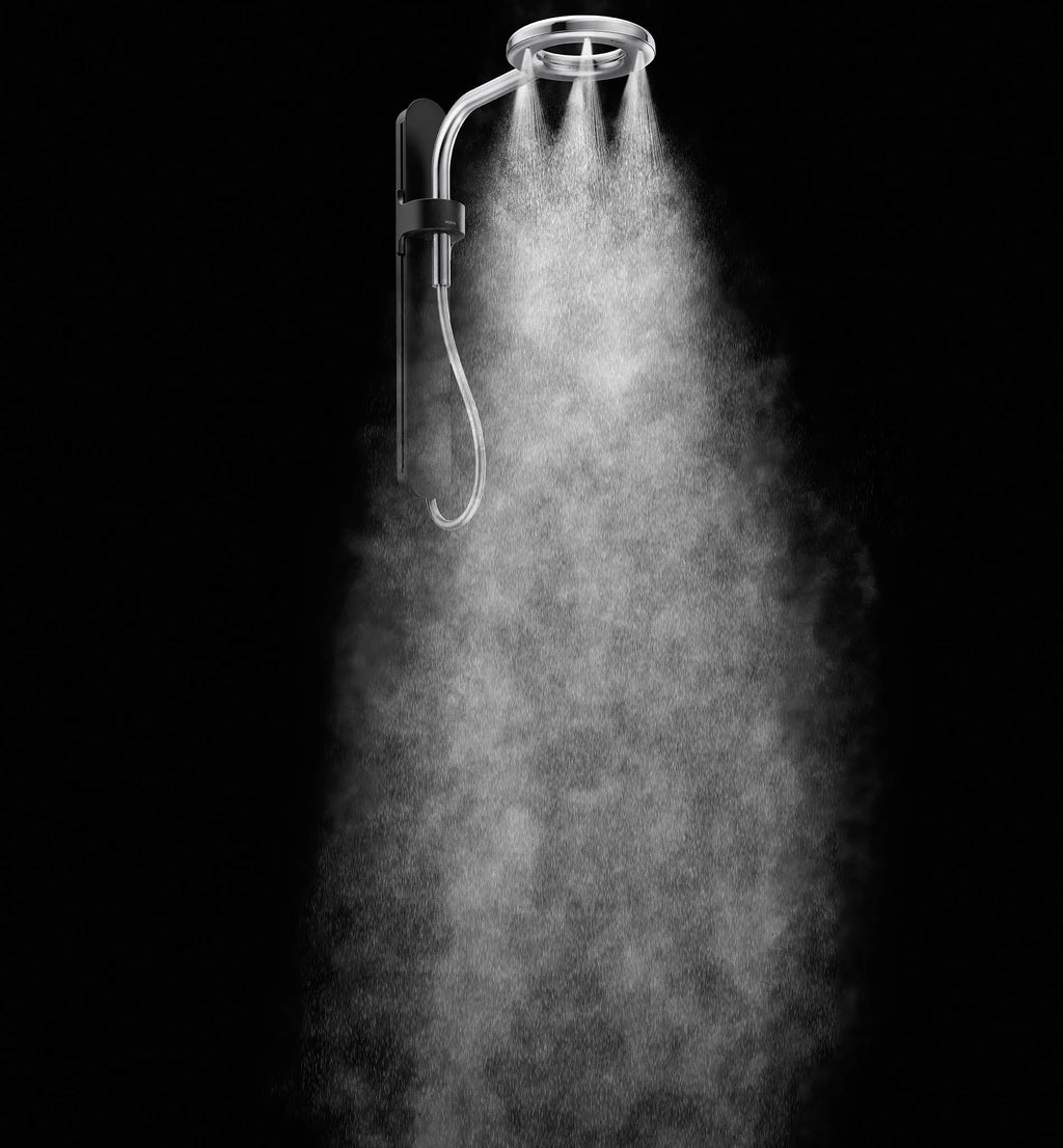 MOEN N207R0BLC Spa Shower One-Function 7.9" Diameter Spray Head Rainshower - Matte Black/Chrome