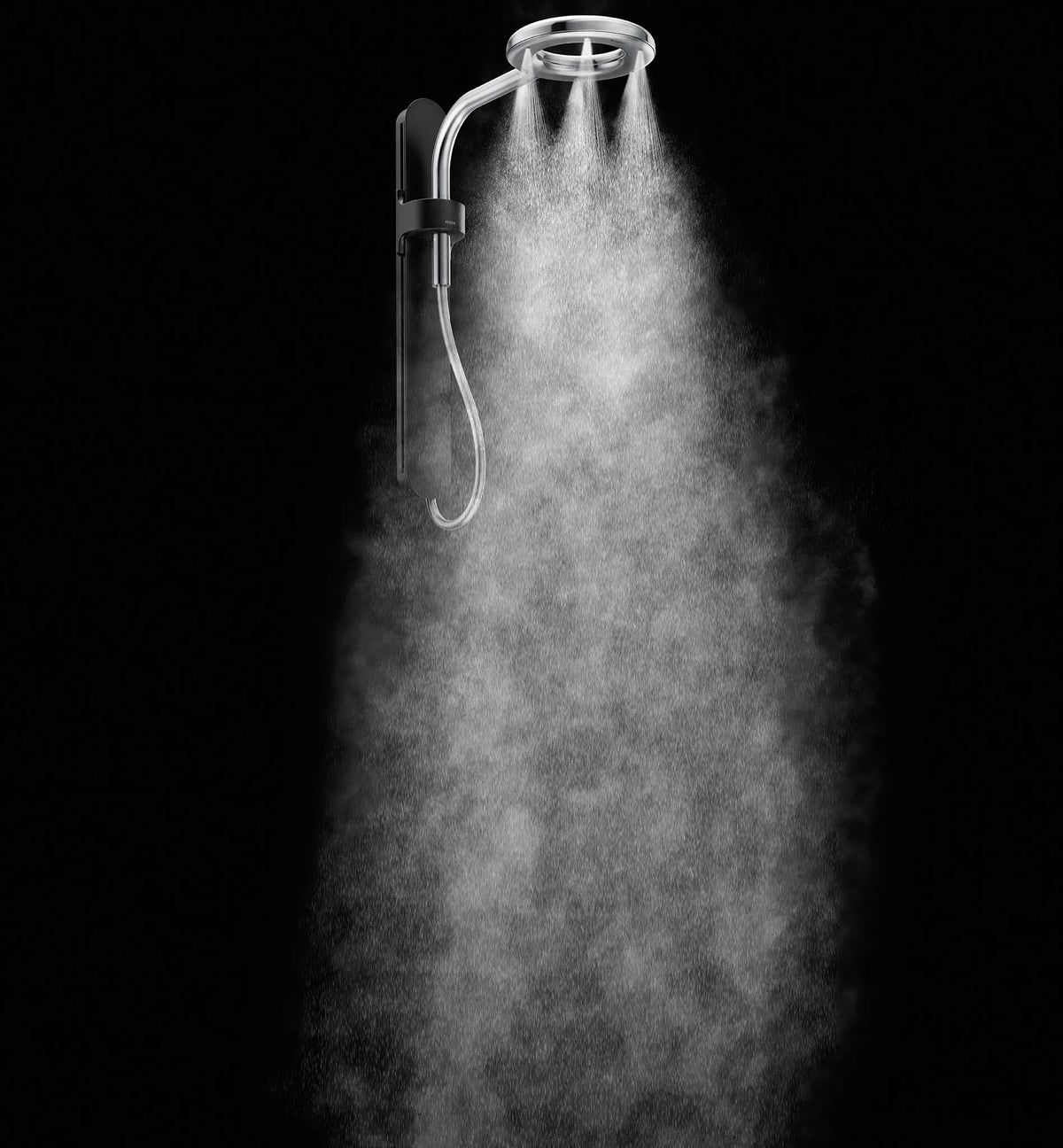 MOEN N207R0BLC Spa Shower One-Function 7.9" Diameter Spray Head Rainshower - Matte Black/Chrome