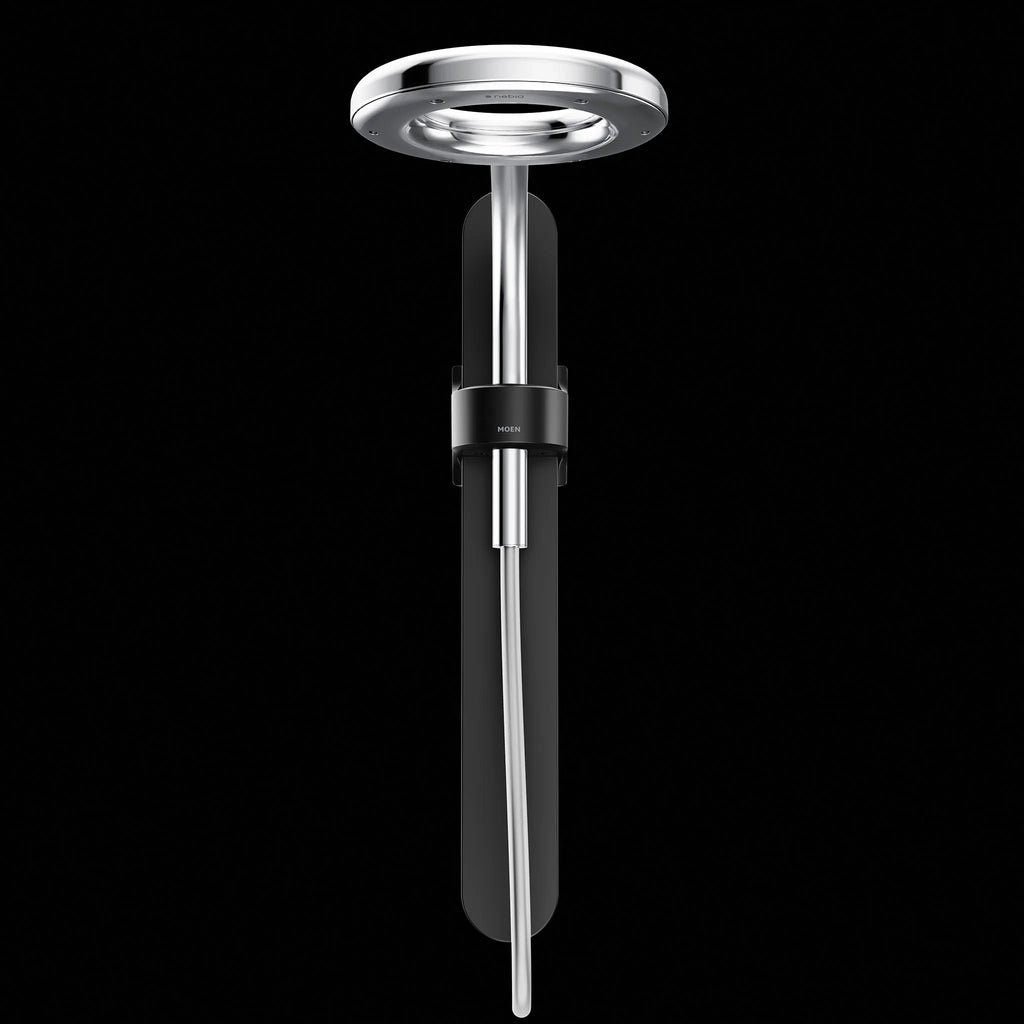 MOEN N207R0BLC Spa Shower One-Function 7.9" Diameter Spray Head Rainshower - Matte Black/Chrome