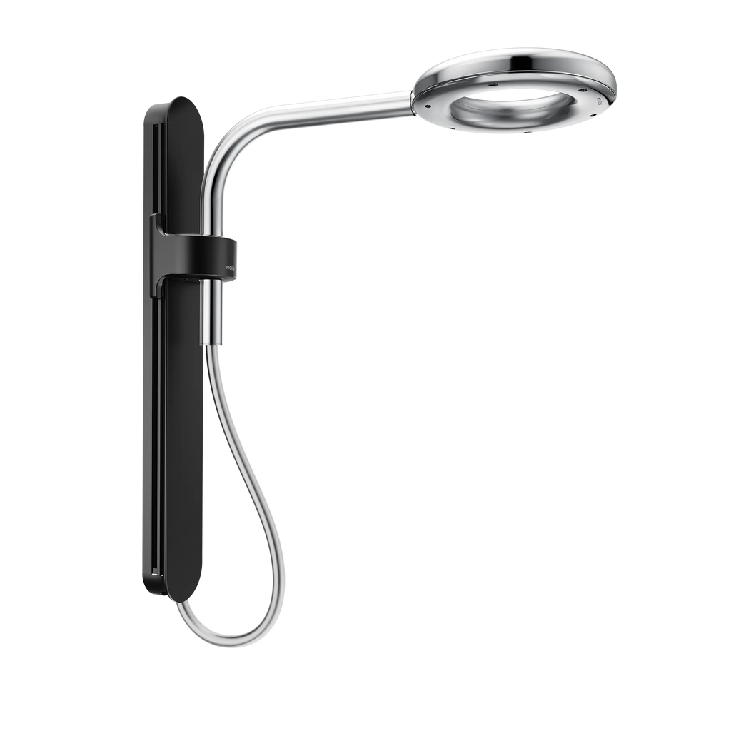 MOEN N207R0BLC Spa Shower One-Function 7.9" Diameter Spray Head Rainshower - Matte Black/Chrome