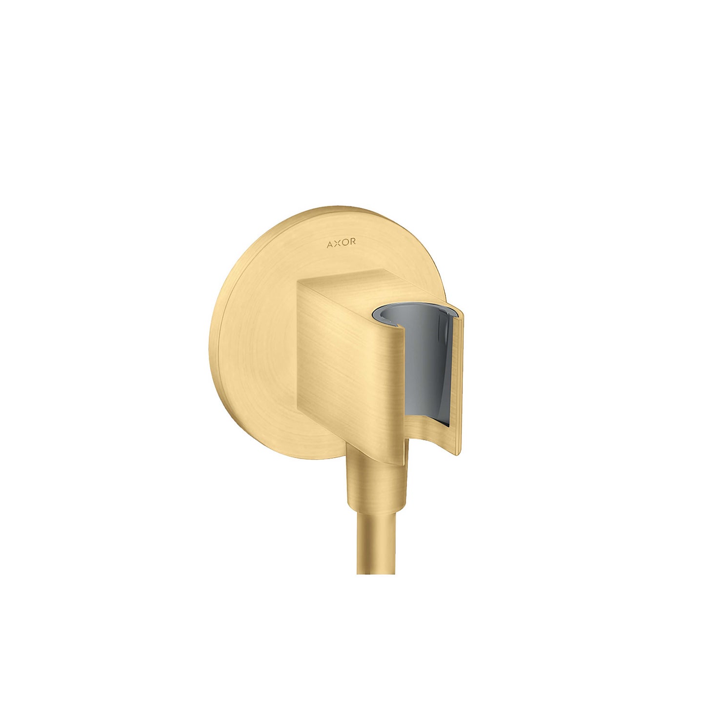 AXOR ShowerSolutions Wall Outlet with Handshower Holder, Round in Brushed Gold Optic