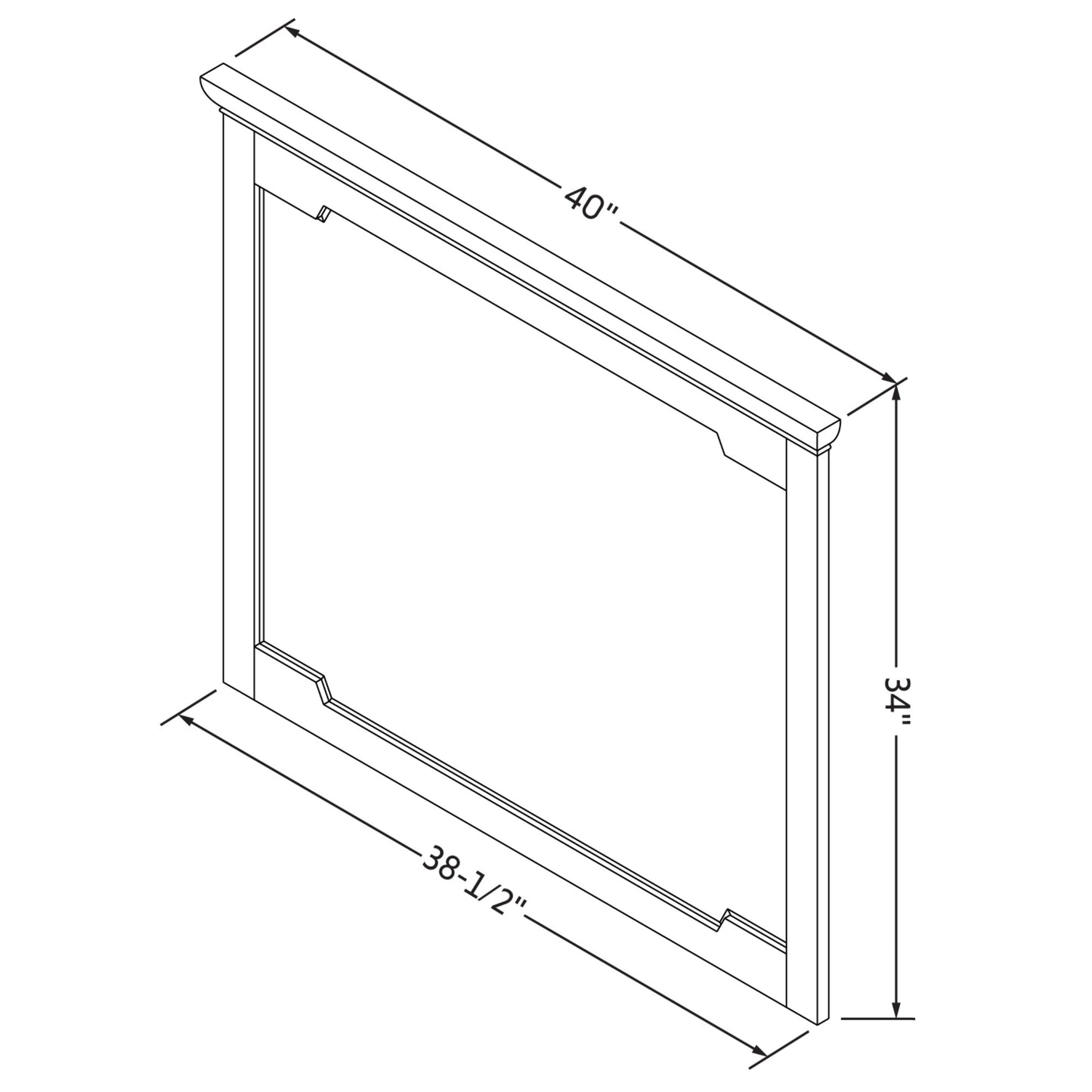 JEFFREY ALEXANDER MIR2CHA-40-WH 40" W x 1-1/2" D x 34" H White Chatham mirror - White