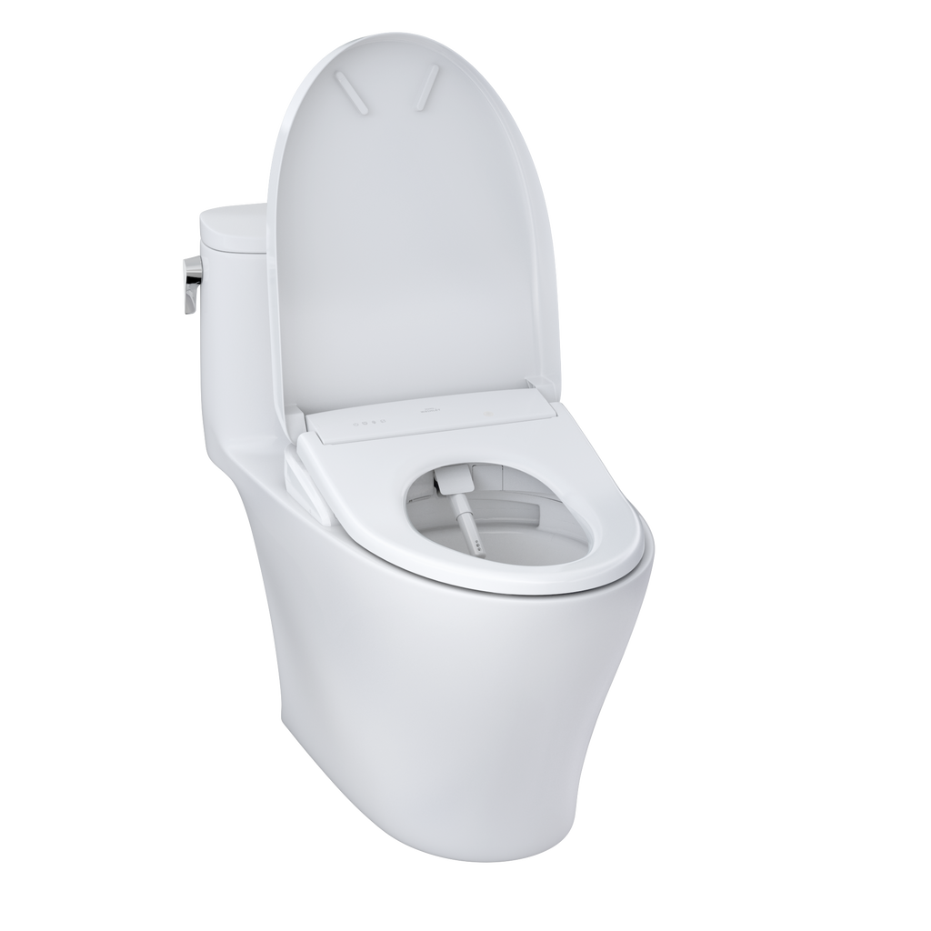 TOTO MW6424726CEFGA#01 Washlet+ Nexus One-Piece Elongated 1.28 Gpf Toilet With Auto Flush S7 Contemporary Bidet Seat - Cotton White