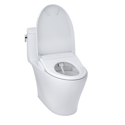 TOTO MW6424726CUFGA#01 Washlet+ Nexus 1G One-Piece Elongated 1.0 Gpf Toilet With Auto Flush S7 Contemporary Bidet Seat - Cotton White