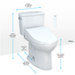 TOTO MW7763084CSFG#01 Drake WASHLET+ Two-Piece Elongated 1.6 GPF Universal Height TORNADO FLUSH Toilet with C5 Bidet Seat , Cotton White