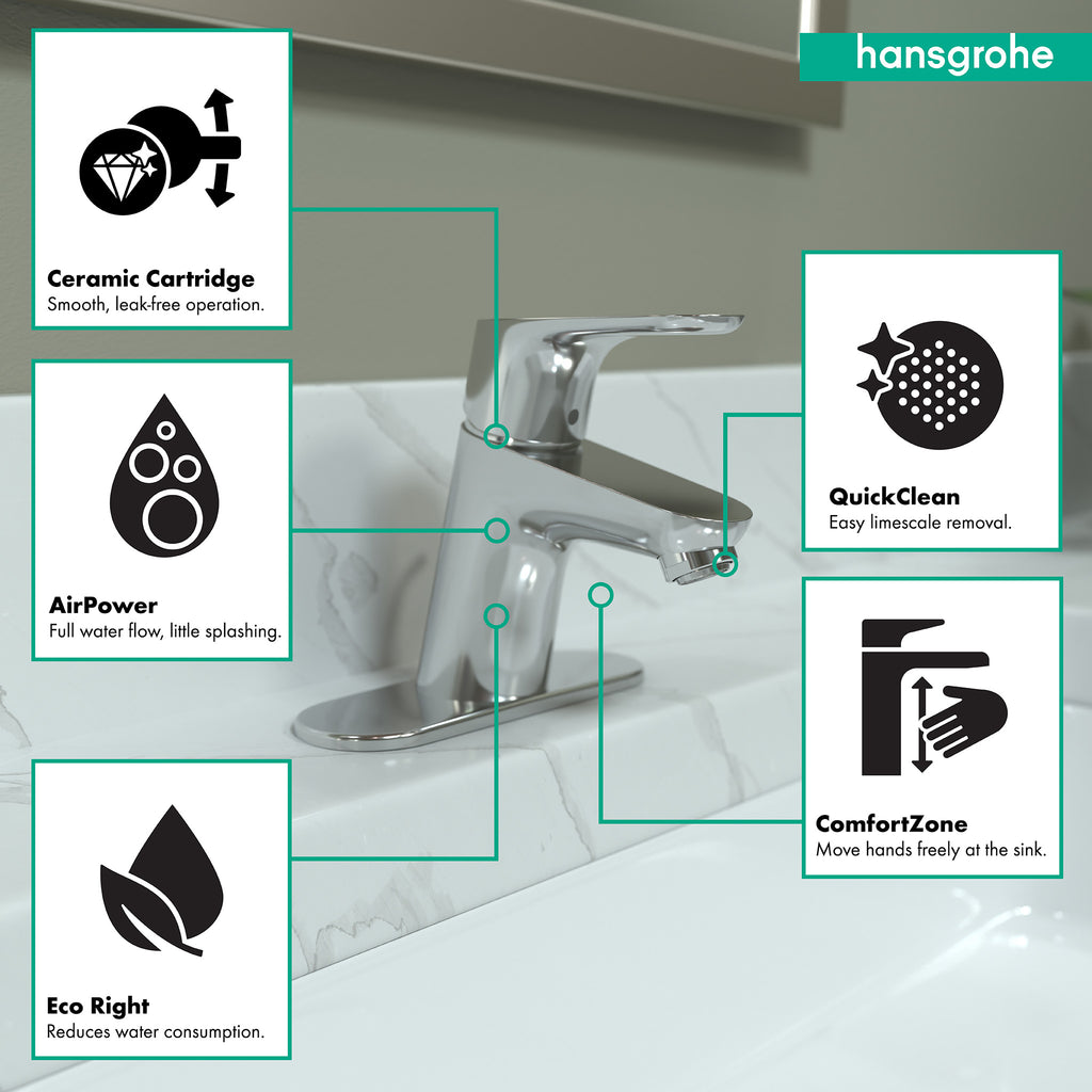 HANSGROHE 04510000 Focus Single-Hole Faucet 70, 1.2 GPM - Chrome