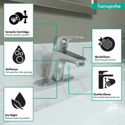 HANSGROHE 04510000 Focus Single-Hole Faucet 70, 1.2 GPM - Chrome