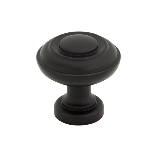 TOP KNOBS TK3070BLK Ulster 1 1/4" Diameter Mushroom Knob - Flat Black