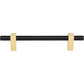 JEFFREY ALEXANDER 478-128MBBG Larkin 2 128 mm Center-to-Center Bar Pull - Matte Black w/Brushed Gold