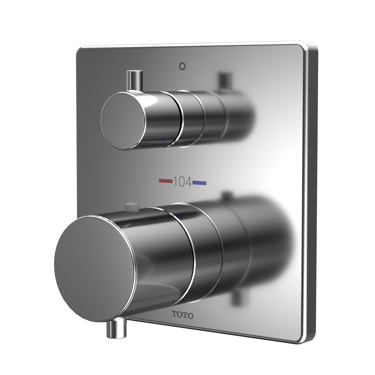 TOTO TBV02404U#CP Square Thermostatic Mixing Valve With Two-Way Diverter Shower Trim - Polished Chrome
