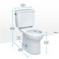 TOTO CST775CEFG#11 Drake Two-Piece Round 1.28 GPF Universal Height TORNADO FLUSH Toilet with CEFIONTECT , Colonial White