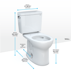 TOTO CST775CSFG#03 Drake Two-Piece Round 1.6 Gpf Universal Height Tornado Flush Toilet With Cefiontect - Bone