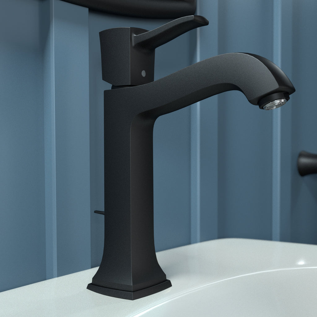 HANSGROHE 31302671 Metropol Classic Single-Hole Faucet 160 with Pop-Up Drain, 1.2 GPM - Matte Black