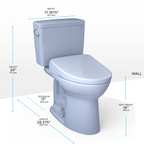 TOTO MW7764736CEG#01 Drake Washlet+ Two-Piece Elongated 1.28 Gpf Tornado Flush Toilet With S7A Contemporary Bidet Seat - Cotton White