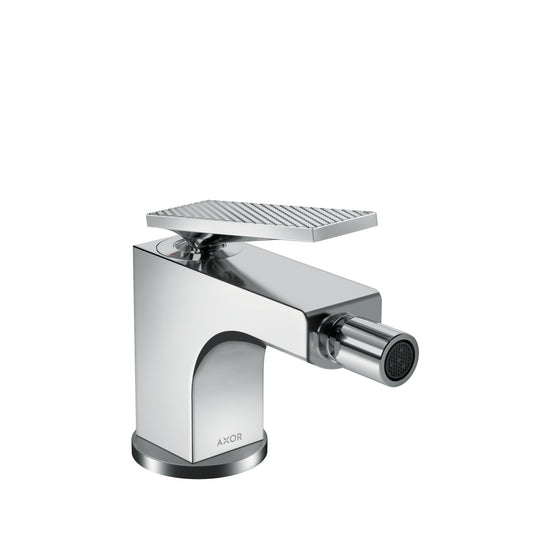 AXOR 39201001 Citterio Single-Hole Bidet Faucet with Pop-Up Drain- Rhombic Cut, 1.5 GPM - Chrome