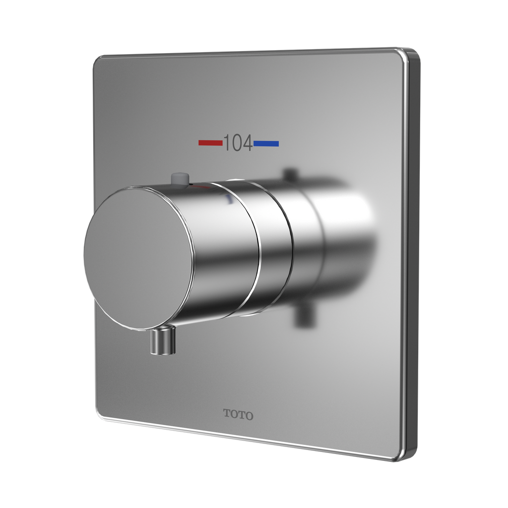 TOTO TBV02401U#CP Square Thermostatic Mixing Valve Shower Trim - Polished Chrome