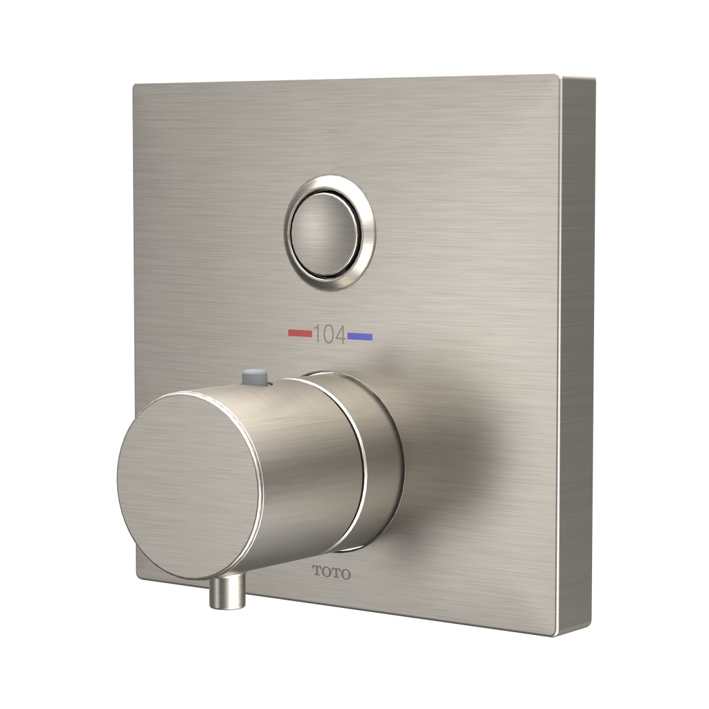 TOTO TBV02405U#BN Square Thermostatic Mixing Valve With One-Function Shower Trim - Brushed Nickel