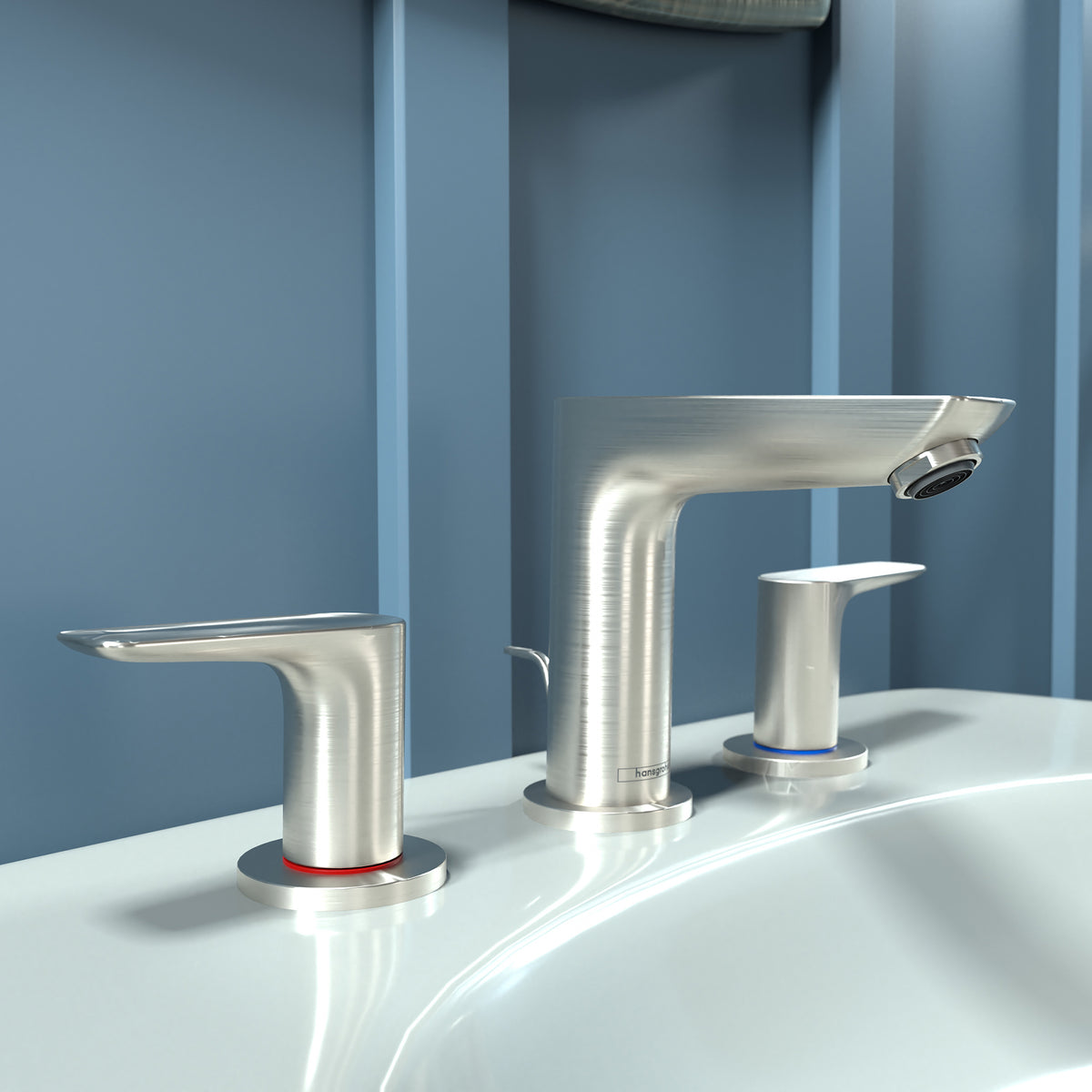 HANSGROHE 71733821 Talis E Widespread Faucet 150 with Pop-Up Drain, 1.2 GPM - Brushed Nickel